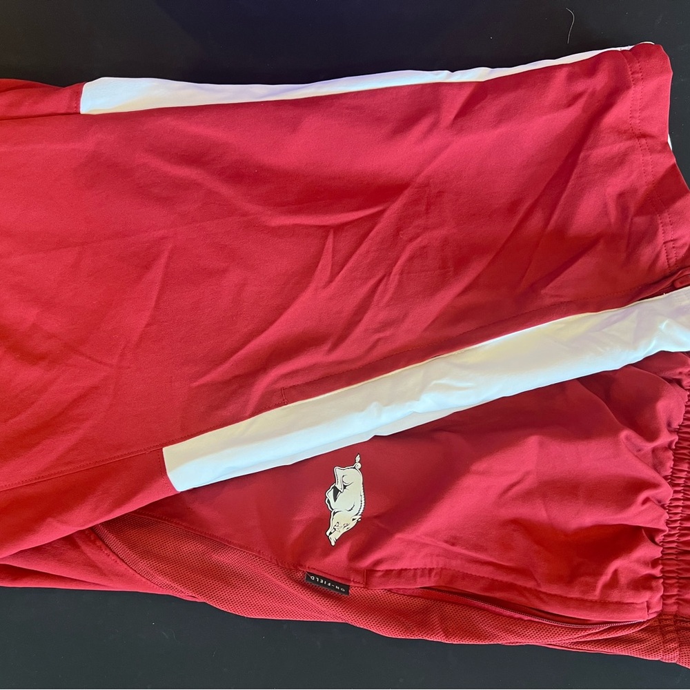 Team Issued, Razorback, Nike Dri-Fit Red and White Athletic pants Lightweight